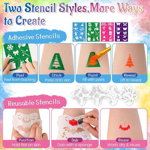42 Color Face Painting Kit for Kids with Split Cake, Glitter, UV Face Paint in Saudi Arabia