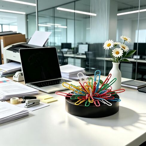 Cute Magnetic Paper Clips Holder with Assorted Size and Colors Paper Clips (160 Pieces) for Office Desk Decor, Funny Dispenser Organizer Container Securely Hold Paperclips Staples Push Pins Hairclips in Kuwait