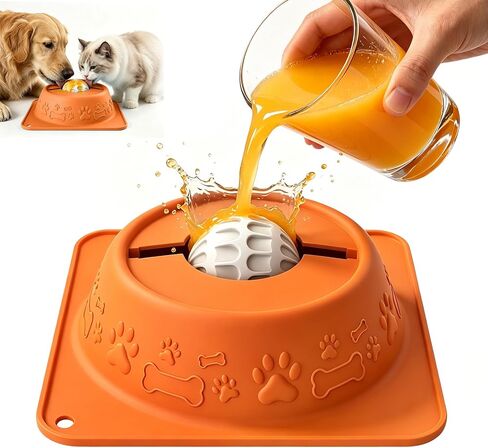 Slow Feeder Dog Bowl for Liquid Treats, Anti-Slip Lick Bowl, Bone Broth and Yogurt Puzzle Feeder, Dog Enrichment Toys No Spill Pet Bowl Pup Lick Toy for Dogs and Cats, Anxiety Relief, Blue in Saudi Arabia
