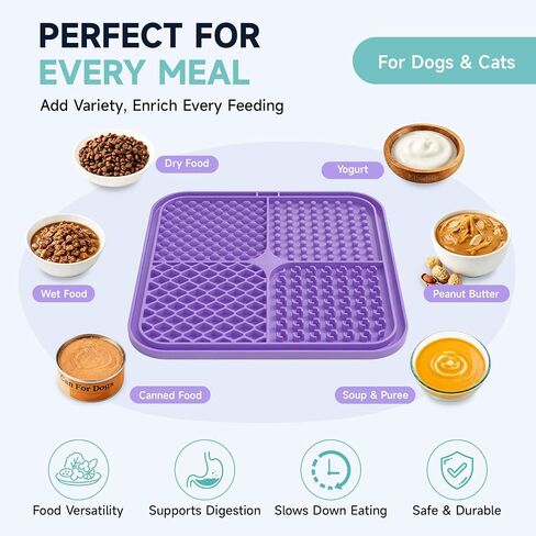 KISENGT Lick Mat for Dogs and Cats, Suction Cups, Slow Feeder, 4Pack, Large in Saudi Arabia