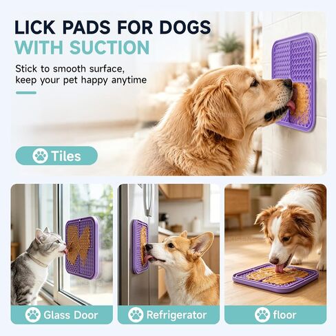 KISENGT Lick Mat for Dogs and Cats, Suction Cups, Slow Feeder, 4Pack, Large in Saudi Arabia