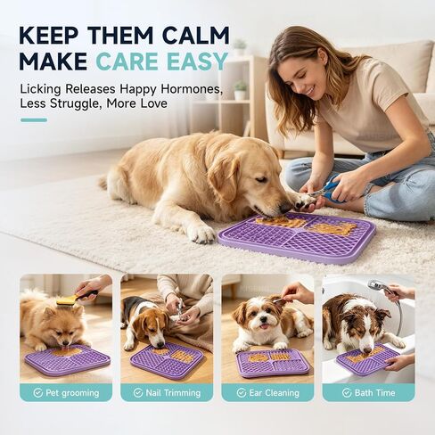 KISENGT Lick Mat for Dogs and Cats, Suction Cups, Slow Feeder, 4Pack, Large in Saudi Arabia