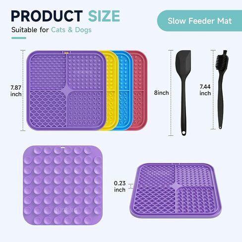 KISENGT Lick Mat for Dogs and Cats, Suction Cups, Slow Feeder, 4Pack, Large in Saudi Arabia