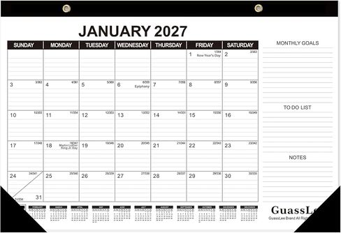 تقويم مكتبي 2024-2025 - تقويم 18 شهر 17 انش × 11.5 انش، تقويم مكتب من يناير 2024 الى يونيو 2025 مع تاريخ جوليان واهداف شهرية وقائمة مهام وملاحظات للمنزل والمدرسة والمكتب in Kuwait
