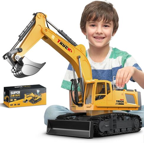 KIDMARKT Remote Control Bulldozer Toys for Boys, Remote Control Bulldozer with Metal Dozer Blade, Toys for Boys 3-5 4-7 8-12 Year Old Kids Christmas Birthday Gift in Kuwait