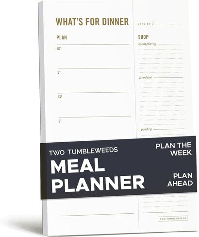 "What for Dinner؟" مفكرة تحضير وتخطيط الوجبات مع قائمة بقالة قابلة للازالة - 50 ورقة، 6 انش × 9 انش، مغناطيسي، للاستخدام في الثلاجة والمطبخ والمنزل in Kuwait