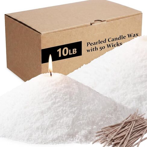 BISWYLBLJ 2 lbs White Natural Pearled Candle Sand Kit with 50 Wicks in Kuwait