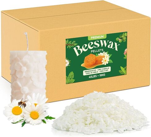 NORVENCE Beeswax Pellets 200G/5LB/20LB, Pure & Natural Yellow Beeswax for Candle Making, DIY Skin Care, Lip Balm, Soap, Lotion, Creams & Wood Polishing – 200G in Saudi Arabia