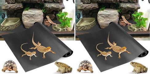 Vodolo Bearded Dragon Tank Accessories, Reptile Terrarium Carpet Substrate for Leopard Gecko, Lizard, Iguana, Snake, Tortoise, Non-Adhesive Reptile Habitat Bedding(Black 79inch) in Kuwait