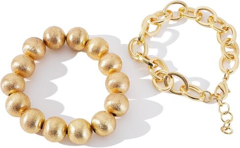 LALAPPLE Gold Plated Beaded Acrylic Bamboo Tube Bangle Bracelets for Women, Colorful Chunky Curved Tube With Gold Pieces Beads Stretch Bracelet Friendship Summer Beach Jewelry in Kuwait