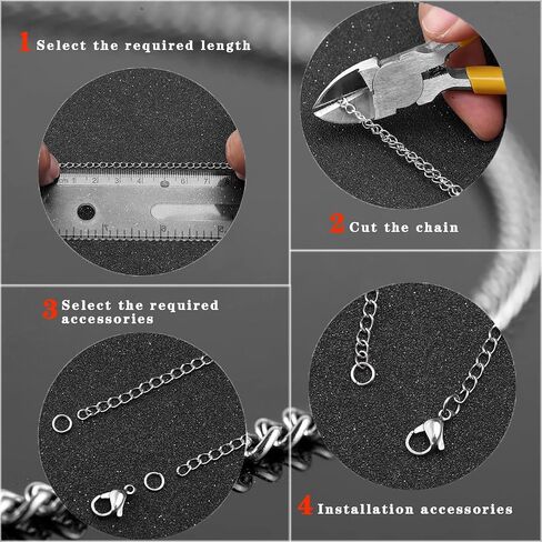 80ft Jewelry Making Kit - 8 Color Stainless Steel Curb Chain, 240 Jump Rings & 80 Lobster Clasps for DIY Bracelet, Earring & Necklace Crafts (2*3 mm) in Kuwait