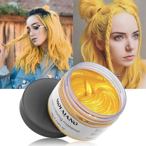 Gold Temporary Hair Dye Wax Natural Instant Hair Color Wax Pomades 4.23 oz, Hair Styling Clay for Party, Cosplay, Halloween, Christmas in Kuwait
