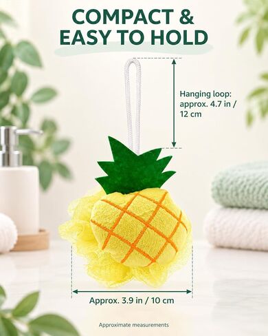 Rocutus 4pcs Child Bath Shower Sponge Pouf Loofahs Mesh Brush Shower Ball Cute Bath Flower with Hooks for Travel (Mixed 1) in Kuwait