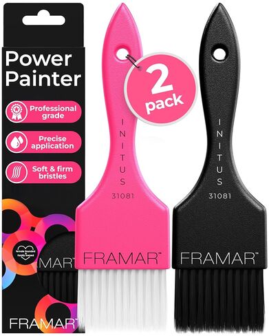 Framar Power Painter Hair Dye Brush - Hair Coloring Brush, Hair Dying Brush to Apply Hair Color, Blending Hair Color Brush Set, Balayage Tools, Dye Application Brush to Paint Hair, Tint Brush - 2 Pk in Saudi Arabia