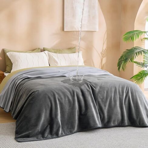 Bedsure Waterproof Blanket Soft Flannel Fleece Couch Cover,50x60 Grey in Saudi Arabia