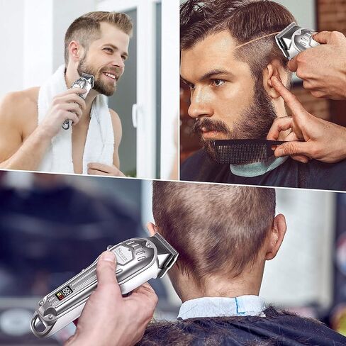 SURKER Mens Hair Clippers Cord Cordless Hair Trimmer Professional Haircut Kit for Men Rechargeable LED Display in Kuwait