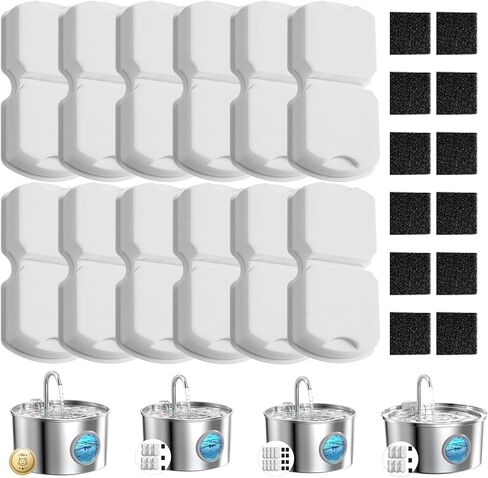 GIOTOHUN Cat Water Fountain Filter: 24 Cat Fountain Filter Replacement in Saudi Arabia