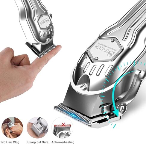 SURKER Mens Hair Clippers Cord Cordless Hair Trimmer Professional Haircut Kit for Men Rechargeable LED Display in Kuwait