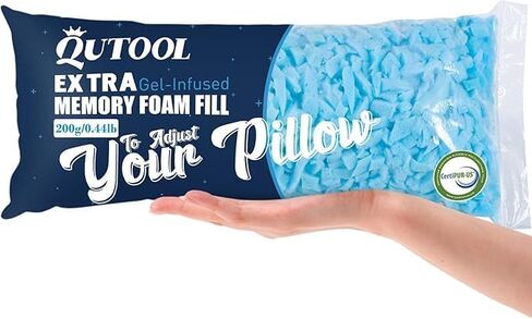 QUTOOL Blue Shredded Memory Foam Filling, 0.44 lb for Pillows and Crafts in Kuwait
