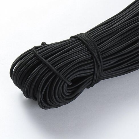 2.5mm Black Elastic Cord,11 Yards Heavy Stretch Round String, Strong Nylon Elastic String for Sewing, Craft, DIY Draw String in Saudi Arabia