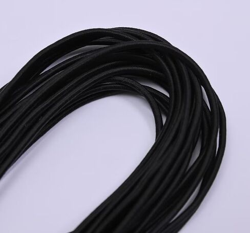 HORNO Round Black Elastic Cord-1/8-Inch (3mm) 10 Yards in Saudi Arabia