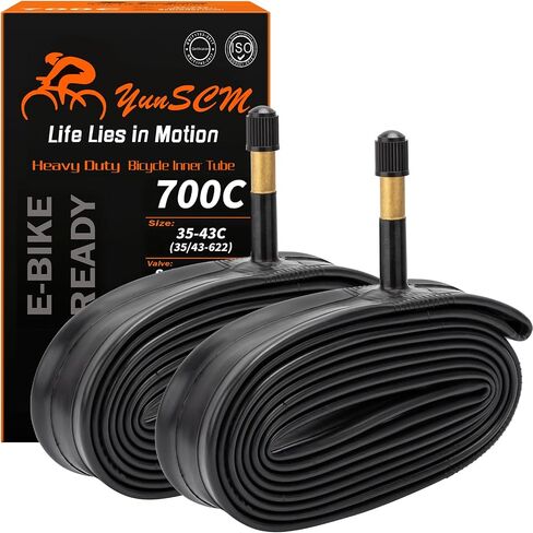2 Pack 28" 700C Road Bike Tubes 700x35C/38C/40C/43C AV48mm Valve 700C Tubes Compatible with 700 x 35C 700x36C 700x37C 700 x 38C 700x39C 700 x 40C 700x41C 700 x 42C 700 x 43C Bike Tire Tubes in Kuwait
