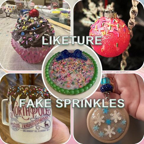 Fake Sprinkles 24-Grid Slime Sprinkles for Craft Non-Edible Polymer Clay Sprinkle Fake Candy Sprinkle for Resin Slime Add Ins Mix Ins Nail Art Design Shaker Card Filler DIY Crafting (220G) in Saudi Arabia