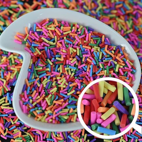 Fake Sprinkles 24-Grid Slime Sprinkles for Craft Non-Edible Polymer Clay Sprinkle Fake Candy Sprinkle for Resin Slime Add Ins Mix Ins Nail Art Design Shaker Card Filler DIY Crafting (220G) in Saudi Arabia
