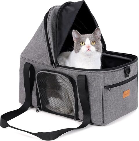 BurgeonNest Top-Expandable Cat Carrier with Semi-Open Canopy, Up to 15 lbs in Saudi Arabia
