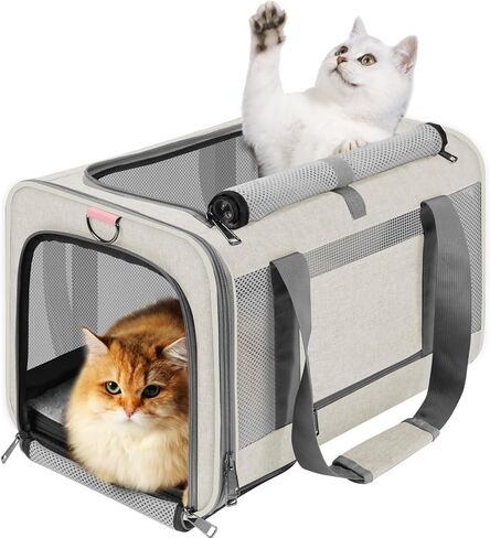 GAPZER Large Cat Carrier Soft, Collapsible Travel Pet Carry Bag, Small Dogs in Kuwait