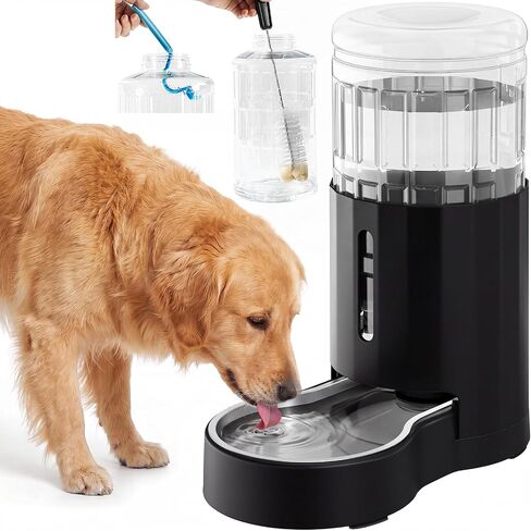 CZPET Gravity Dog Water Bowl Dispenser, Wider Mouth (8L, Black) in Saudi Arabia