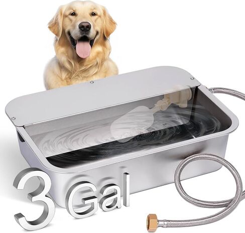 موزع مياه أوتوماتيكي للكلاب سعة 3 جالون للكلاب الكبيرة، وعاء من الفولاذ المقاوم للصدأ، وعاء مياه ذاتي التعبئة للكلاب في الهواء الطلق، سقي تلقائي للحيوانات الأليفة للكلاب والقطط ودجاج الماشية in Kuwait