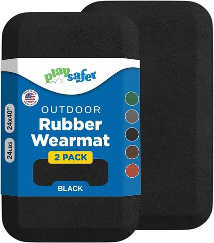 Playsafer Playground Safety Rubber Wearmat for Swingsets and Slides - 1" Thick X 24" W X 40" L (2 Pack, Black) in Saudi Arabia