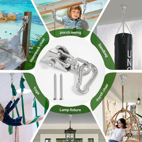 Heavy Duty Hammock Hanging Kit, 2 Pack 2000LB Stainless Steel Hooks in Kuwait
