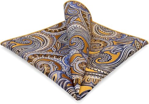 SHLAX&WING Paisley Multicolored Silk Pocket Square Mens Handkerchief Fashion New in Kuwait