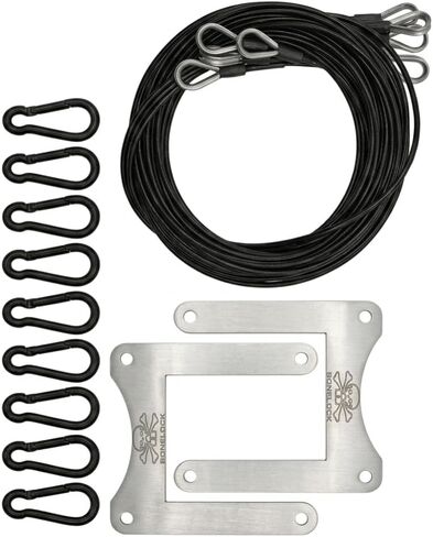 Heavy-Duty 12ft Skeleton Anchoring Kit – 0.125" Aluminum Brackets, Skeleton Replacement Accessories 11ft Guy Wire Cables & Carabiner Clips – Wind Protection Yard Prop Support Set. in Saudi Arabia