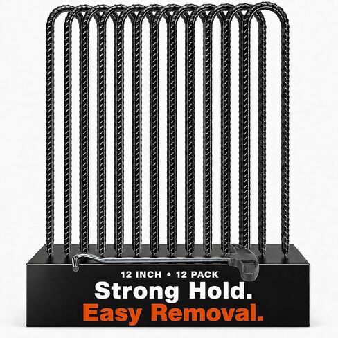 12 Pack Trampoline Stakes, 12 Inch x 8mm U-Shaped Rebar Ground Anchors in Saudi Arabia