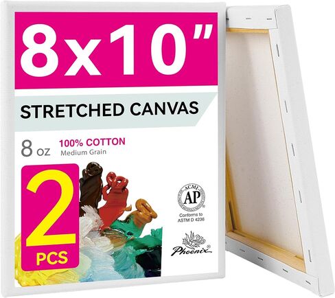 قماش PHOENIX كبير ممتد للرسم مقاس 18 × 24 بوصة/5 عبوات اقتصادية، 8 أونصة ثلاثية معدة مقاس 5/8 بوصة 100% قطن أبيض قماش فارغ، قماش مؤطر للأكريليك الزيتي وفن الصب in Kuwait