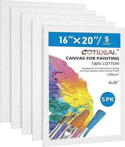 GOTIDEAL Canvas Boards, 8x10 inch Set of 10, Art Supplies Canvas Panel in Kuwait