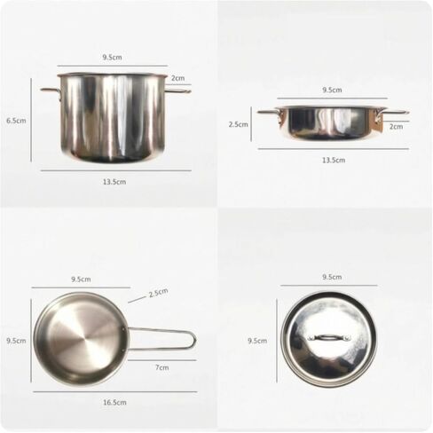 11 Pieces Play Pots and Pans Set | Realistic Shiny Silver Finish, Toy Cookware Set with Storage Pouch, Stainless Steel, for Daycare in Saudi Arabia