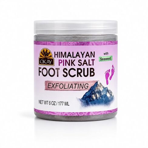 OKAY Pure Naturals Pink Salt Foot Scrub 6oz in Kuwait