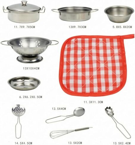 Realistic Toy Pots and Pans Set | Polished Metal Finish, Sized for Children, Playroom in Saudi Arabia