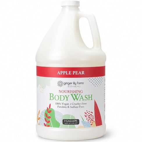 Ginger Lily Farms Botanicals Nourishing Body Wash, 100% Vegan & Cruelty-Free, Apple Pear Scent, 1 Gallon Refill (128 fl oz) in Saudi Arabia