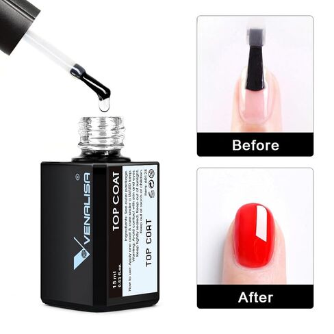 VENALISA 15ML معطف علوي مقوى بدون مسح - مقاوم للخدش عالي اللمعان، طلاء أظافر جل يدوم طويلاً، مجموعة أظافر جل in Kuwait