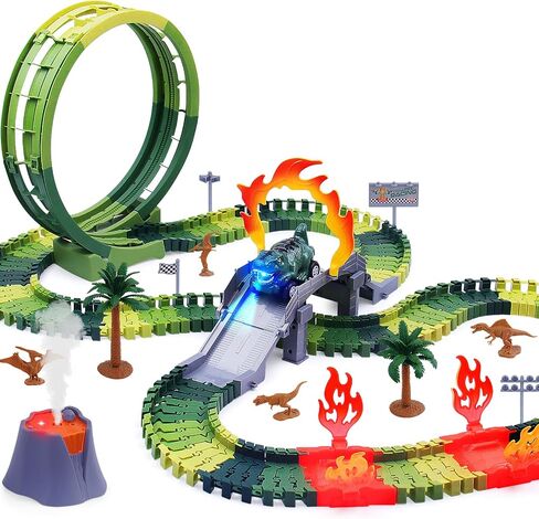 2442 Dinosaur Race Track Set with Toy Cars in Kuwait