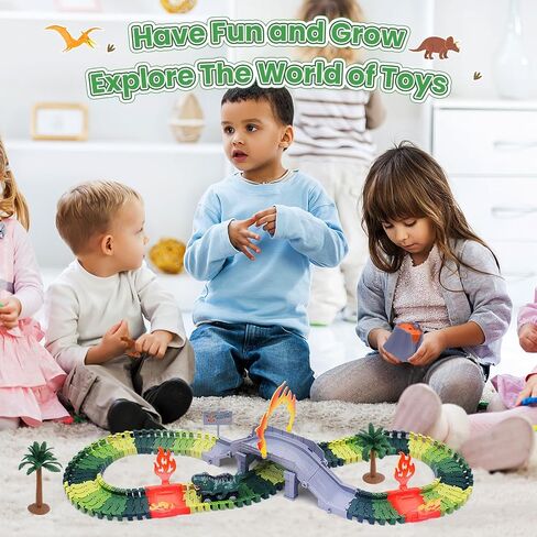 2442 Dinosaur Race Track Set with Toy Cars in Kuwait