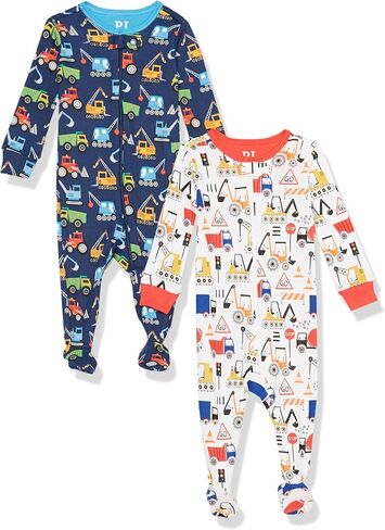 The Children's Place Baby Boys' and Toddler Short Sleeve 100% Cotton Zip-Front One Piece Pajama, Sports 2-Pack, 9-12 Months in Kuwait