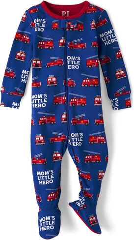 The Children's Place Baby Boys' and Toddler Short Sleeve 100% Cotton Zip-Front One Piece Pajama, Sports 2-Pack, 9-12 Months in Kuwait