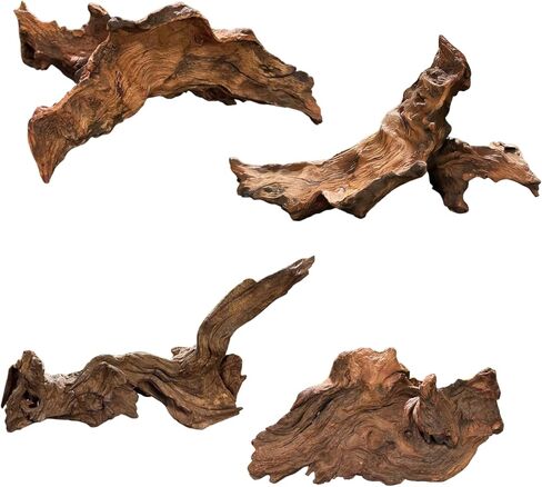 AWXZOM 4pcs 5-6inch Natural Driftwood for Aquarium Driftwood Pieces Small Aquarium Driftwood for Reptile Fish Wood Decor in Saudi Arabia