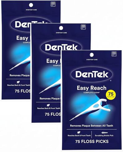DenTek Complete Clean Floss Picks | Removes Food & Plaque | 75 Count in Kuwait